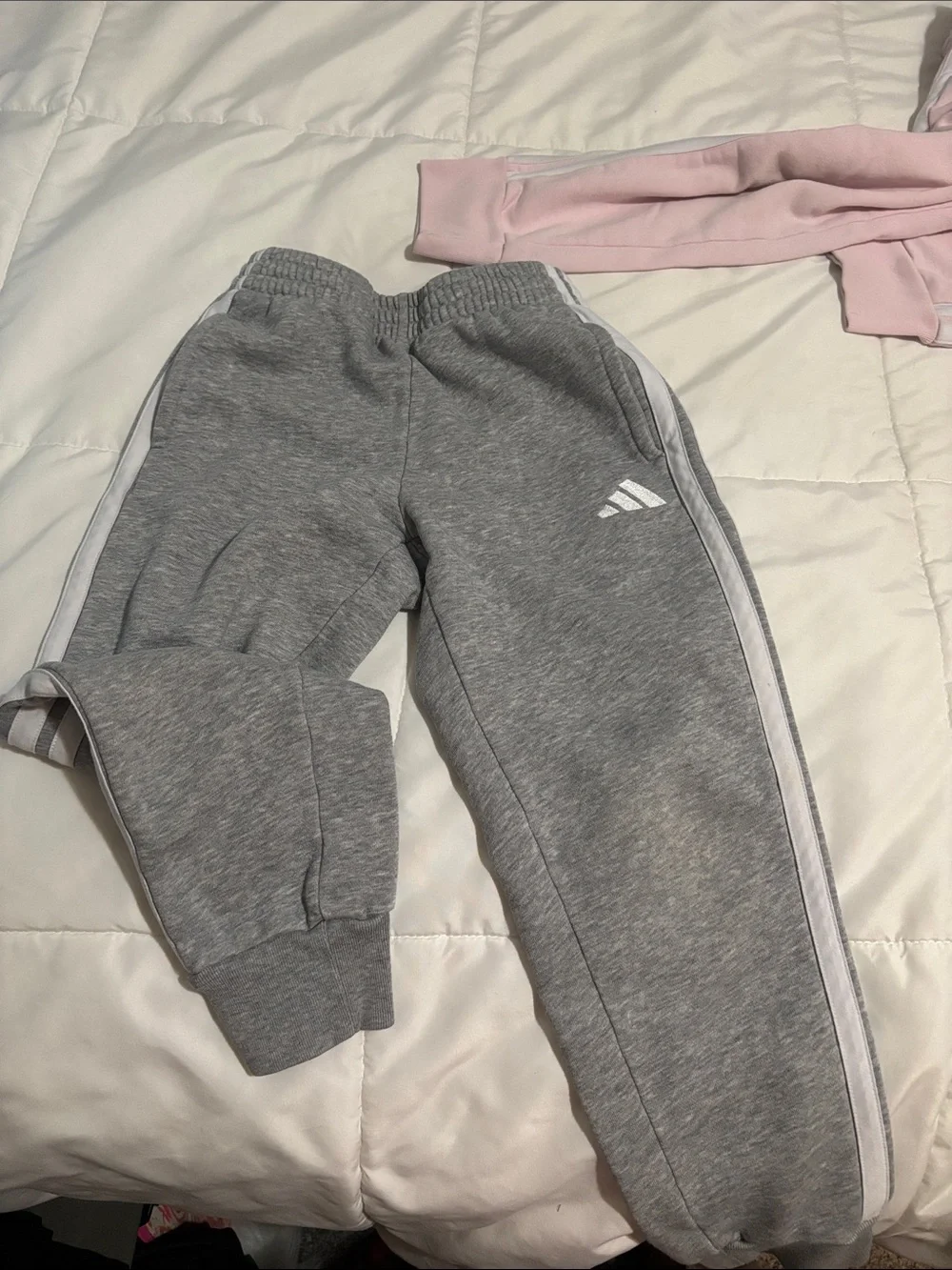 adidas Kids Sweatpants Set in Pink and Gray